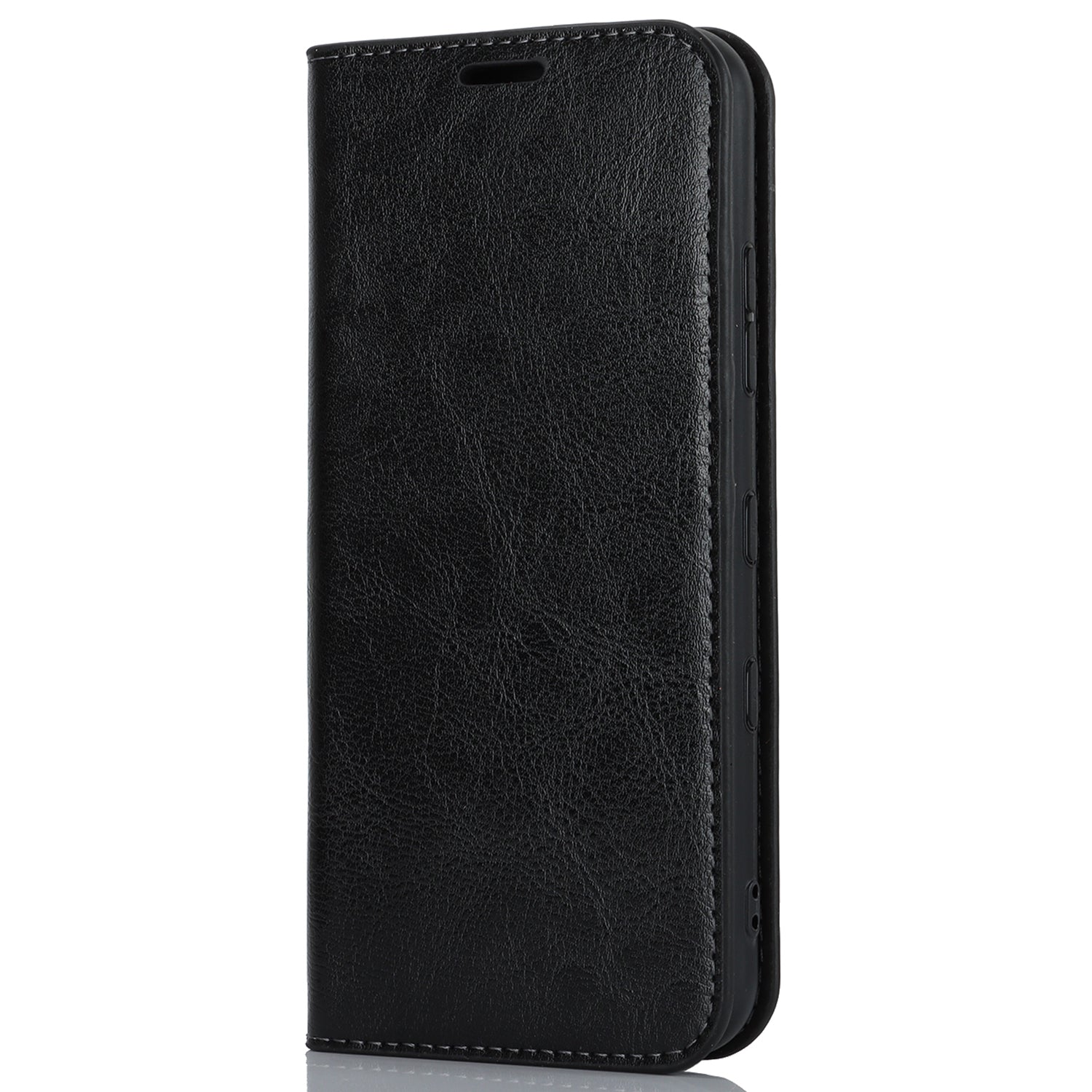 Uniqkart for Kyocera Digno SX3 KYG02 Phone Case Crazy Horse Texture Genuine Cow Leather Stand Wallet Anti-drop Cover - Black Uniqkart for Kyocera Digno SX3 KYG02 Phone Case Crazy Horse Texture Genuine Cow Leather Stand Wallet Anti-drop Cover - Black
